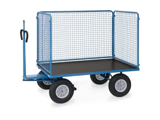 Handtrekwagen 6445PZ 750kg 1535x895mm draadgaas polyurethaan trekoog - 2