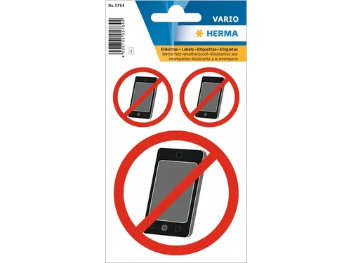Waarschuwing Etiket Herma 5784 Telefoon Verboden 3 stuks