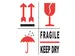 Waarschuwingsetiket Fragile/ Keep dry permanent klevend 500 st./rol