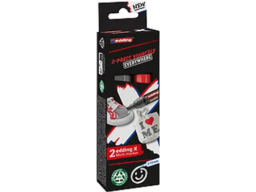 Edding 6900 X multi marker set grijs/rood 2 stuks
