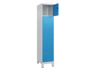 lockerkast,HxBxD 1950x400x500mm,1x5vakken,vak B 400mm,cil.-slot,voeten - 1