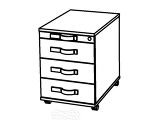 mobiel ladeblok,HxBxD 590x428x560mm,1 MA,3lade(n),cil.-slot,golfgreep - 6