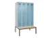 locker met bank,voor scheiding van kleding,HxBxD 2120x1200x815mm,4vak