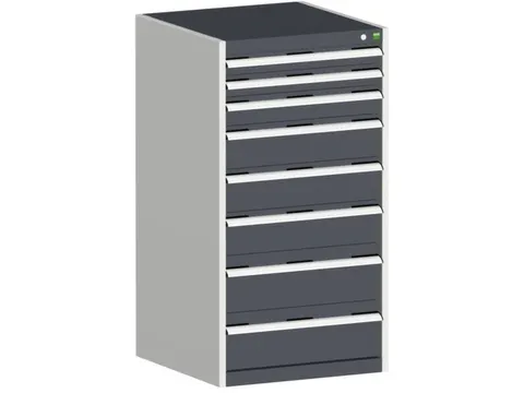 ladekast HxBxD 1200x650x650mm 8laden romp RAL7035 front RAL7016
