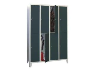 lockerkast,HxBxD 1850x1200x500mm,4x2vakken,RAL7035,front RAL7016 - 2