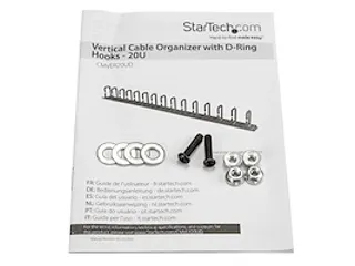 Verticale kabelmanager met D-ring haken 20U 91 cm - 10