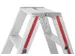 escabeau industriel,double face,2x4marches,Hauteur 0,45m,lisse L 1,04m