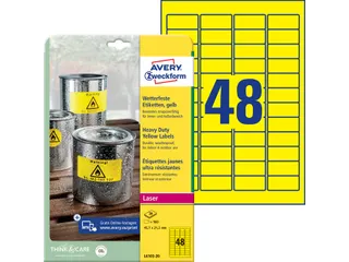 Avery Zweckform Ultra sterk etiket L6103-20 45.7x21.2mm Geel 960 stuks - 6