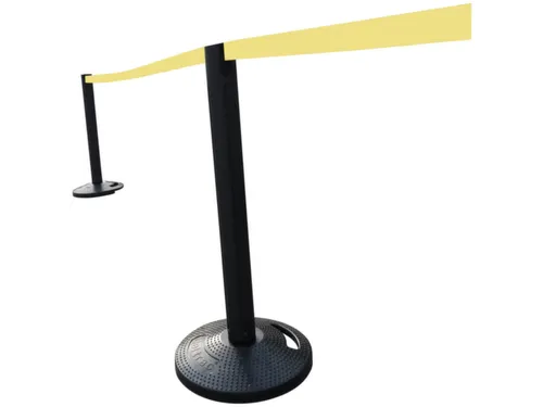 Afzetsysteem Paal Pvc Massief Rubber 970x90mm Band Neongeel Paal Zwart