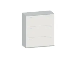 hangmappenkast 1150x1000x430mm 3hangmappenframes Lichtgrijs +Wit