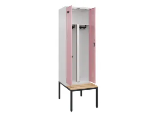 PBM-locker met bank,HxBxD 2120x600x815mm,2vak,vak B 300mm - 1