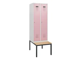 locker met bank,HxBxD 1950x600x815mm,2vak,vak B 300mm,cilinderslot - 2