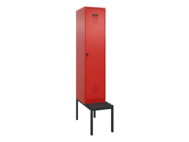 locker met bank,voor scheiding van kleding,HxBxD 2120x400x815mm,1vak