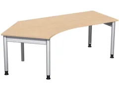 In hoogte verstelbaar hoekbureau,HxBxD 680-820x2166x1130mm,blad beuken