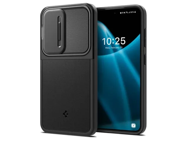 Spigen Optik Armor Samsung Galaxy S24 FE Hoesje Camera Slider Zwart