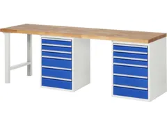 werkbank,HxBxD 890x2500x700mm,beukblad,draagverm. 750kg