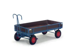 Handtrekwagen 1000kg 1960x960mm Houten Wanden Massief Rubber
