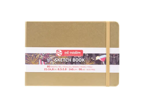 Schetsboek Talens Art Creation 80 witte vellen 140gr 210x150mm witgoud