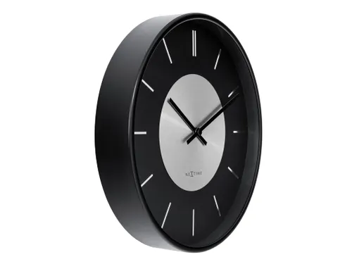 Wandklok NeXtime Retro II 25cm zwart/zilver metaal
