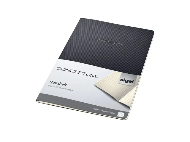 Carnet de note Sigel CONCEConceptumPTUM softcover A4 ligné noir.