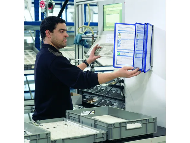 Durable 5551 Zichtpanelensysteem Wand VARIO WALL 5 tassen Blauw