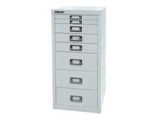 kantoor-ladekast HxBxD 590x279x380mm 8 laden romp lichtgrijs staal - 1