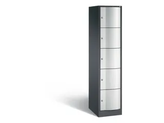 lockerkast 1950x396x540mm 1x5 vakken RAL7021 front RAL7035 sokkel - 2