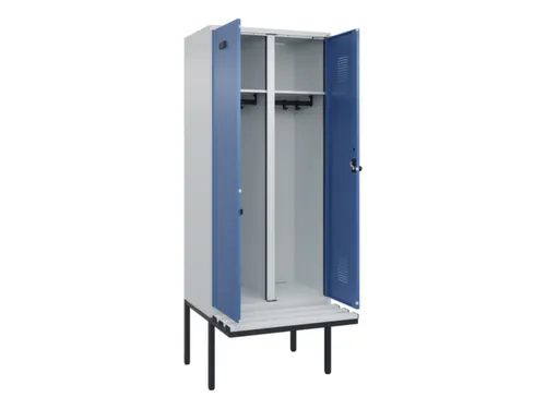 locker met bank,voor scheiding van kleding,HxBxD 2120x800x815mm,2vak