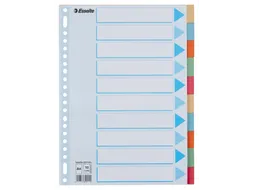 Tabbladen Esselte Premium A4 10-delig karton 23-rings assorti