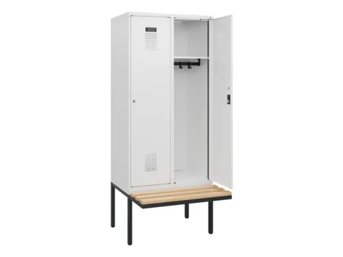 locker met bank,HxBxD 1950x800x815mm,2vak,vak B 400mm,cilinderslot