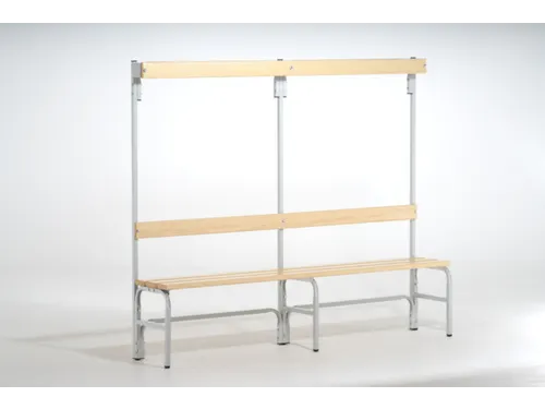 omkleedbank,HxLxD 1650x1500x375mm,houten lijst,frame staal RAL7035