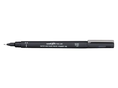 Fineliner Uni-ball Pin zwart 0.4mm