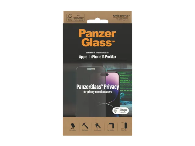 PanzerGlass Privacy Screen Protector iPhone 14 Pro Max | Ultra-Wide