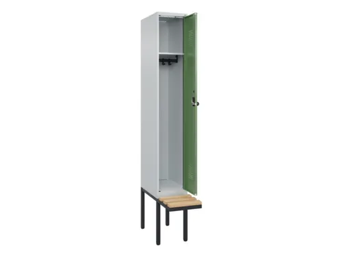 locker met bank,HxBxD 2120x300x815mm,1vak,vak B 300mm,draaigrendel