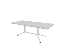 vergadertafel,HxBxD 740x2100x1000mm,rechthoekig,V-vormonderstel wit