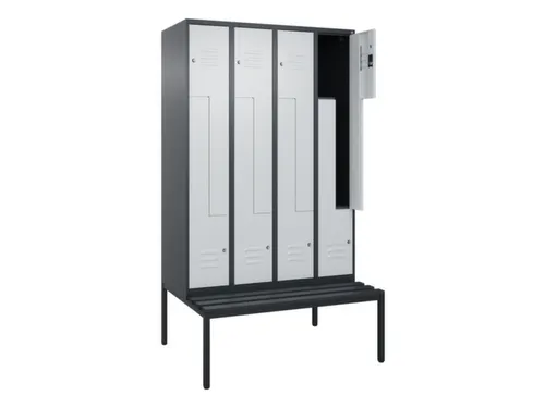 Z-garderobekast,HxBxD 2120x1200x815mm,8vak,vak B 300mm,cil.-slot