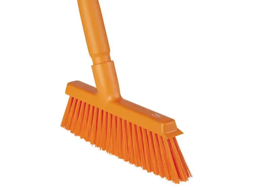 Vikan Hygiene medium veger Oranje stofblik lange steel 250mm