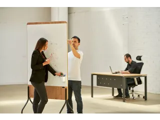 Whiteboard Rocada Natural 100x120cm wit mobiel 2-zijdig melamine magne - 11
