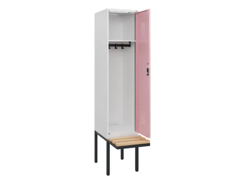 locker met bank,HxBxD 1950x400x815mm,1vak,vak B 400mm,cilinderslot