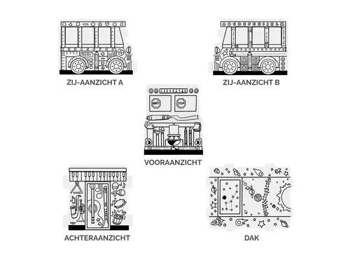 Kartonnen Speelbus Bankers Box Play inkleurbaar