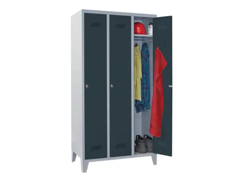 locker,HxBxD 1850x900x500mm,3vak,vak B 300mm,RAL7035,front RAL7016
