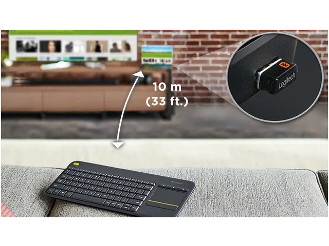 Wireless Touch Keyboard K400 Plus - Zwart, Belge (Azerty)