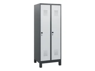 schoollocker,HxBxD 1630x600x500mm,2vak,vak B 300mm,draaigrendel,voeten - 2
