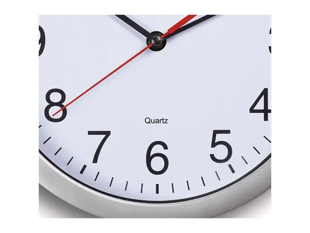 Horloge murale MAULrun quartz Ø25x5cm plastique argent/blanc avec pil