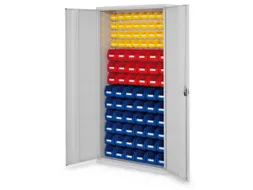 kast met sleufplaat m. bakken,HxBxD 1950x1000x410mm,86bakken PE