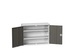 wandkast 800x1050x350mm 2xStalen bodem sokkel Ral 7035 front Ral 7016