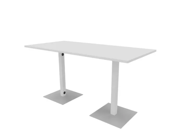 statafel,HxBxD 1070x2100x1000mm,hoekig,schotelvoet wit,vierkante buis