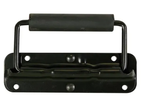 Handvat Voor Luidspreker, Met Veer, Zwart Metaal, 140x40mm