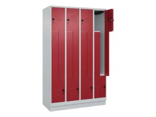 Z-garderobekast,HxBxD 1950x1200x500mm,vak B 150/300mm,draaigrendel - 2