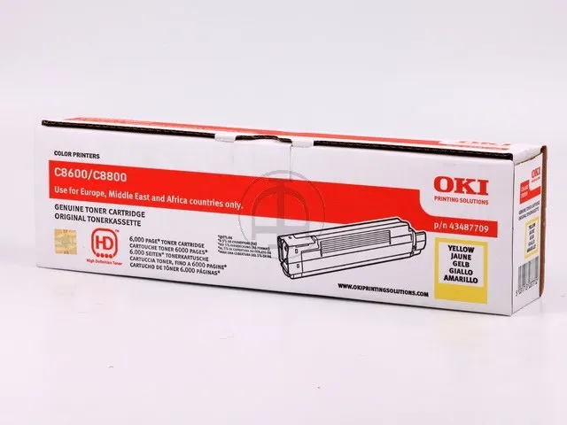 Tonercartridge Oki 43487709 C8600 Geel
